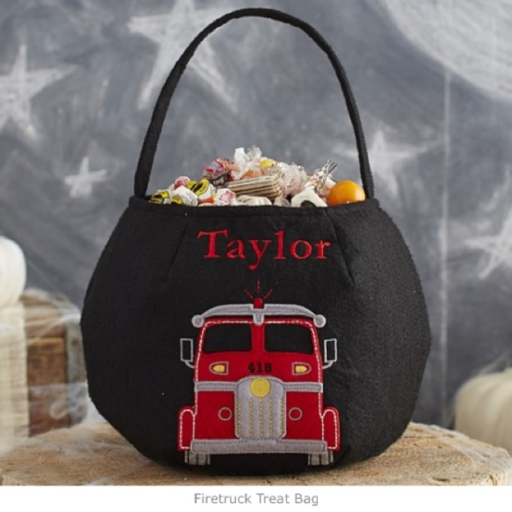 Fire Truck Halloween Trick or Treat Bag